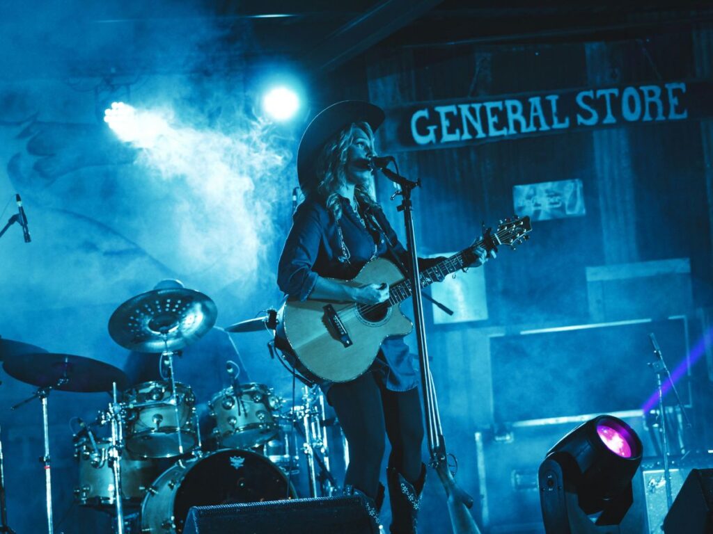 woman performing on stage